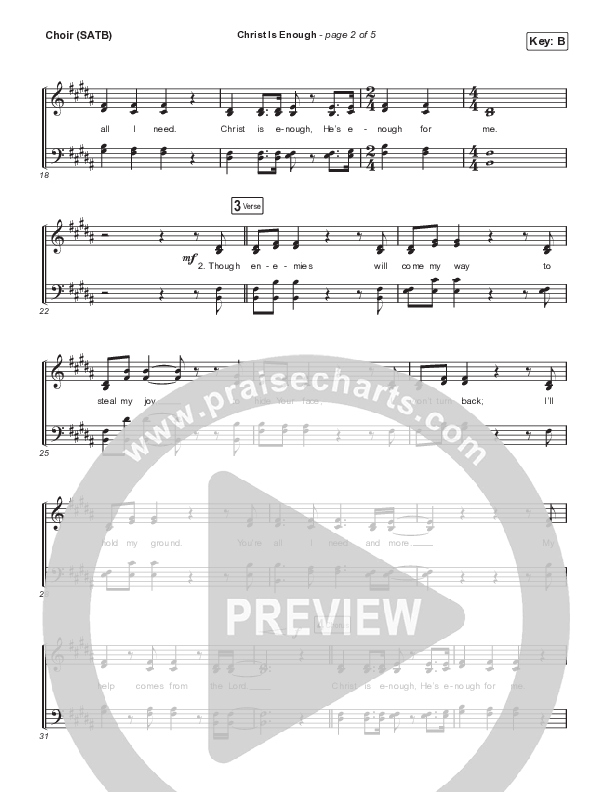 Christ Is Enough (Live) Choir Sheet (SATB) (Aaron Williams)