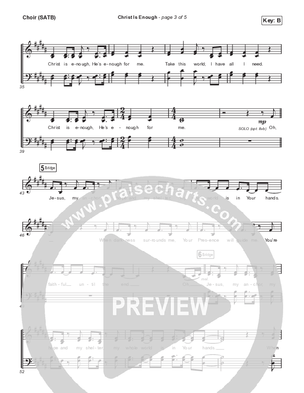 Christ Is Enough (Live) Choir Sheet (SATB) (Aaron Williams)
