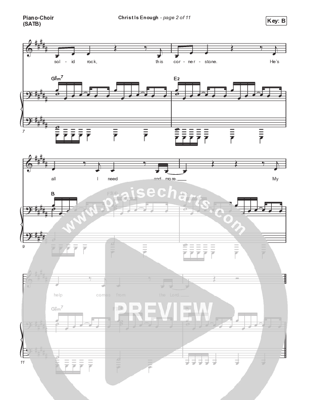 Christ Is Enough (Live) Piano/Vocal (SATB) (Aaron Williams)