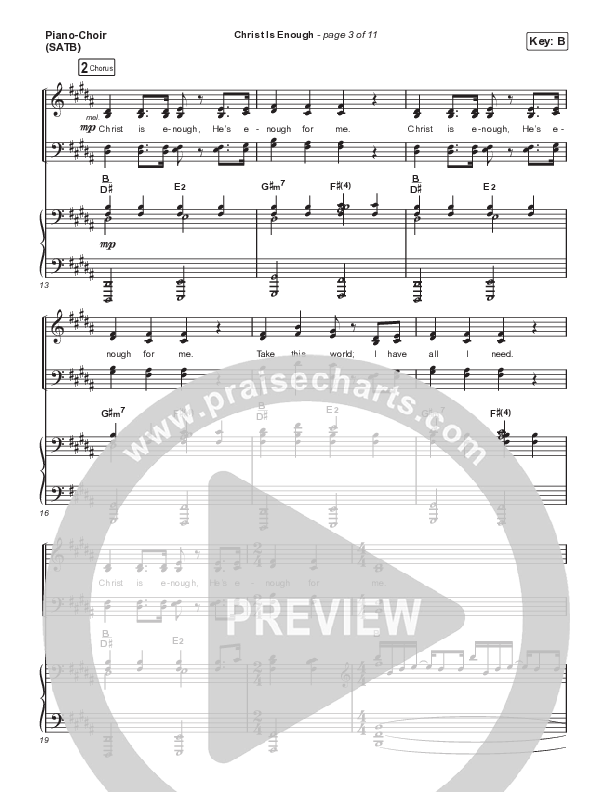 Christ Is Enough (Live) Piano/Vocal (SATB) (Aaron Williams)