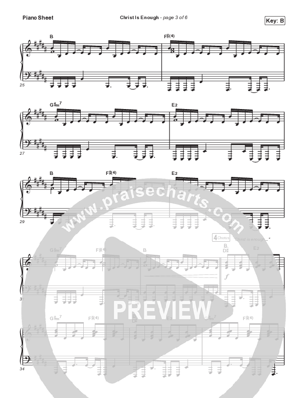 Christ Is Enough (Live) Piano Sheet (Aaron Williams)