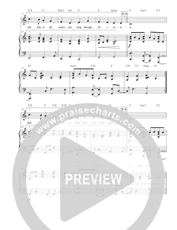 Crown Him With Many Crowns (Live) Piano/Melody (Matt Merker)