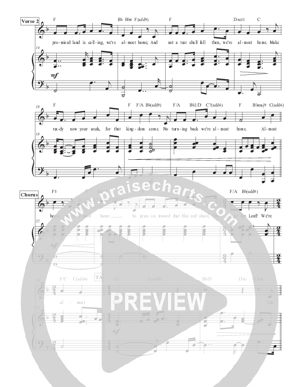 Almost Home (Live) Piano/Melody (Matt Merker)