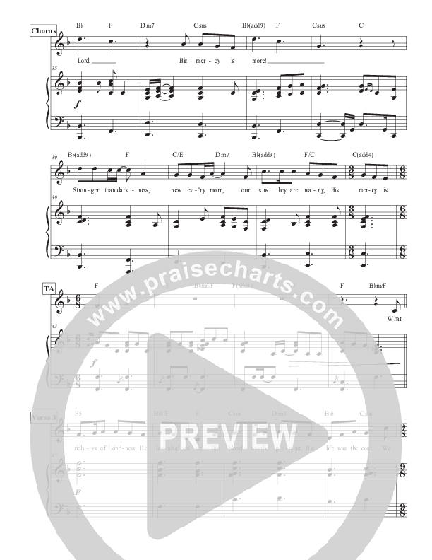 His Mercy Is More (Live) Piano/Melody (Matt Merker)