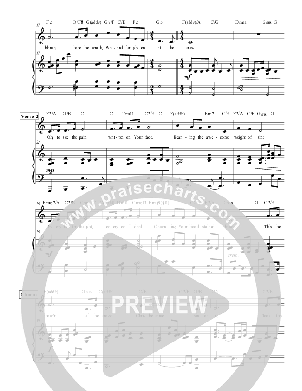 The Power Of The Cross (Live) Piano/Melody (Matt Merker)