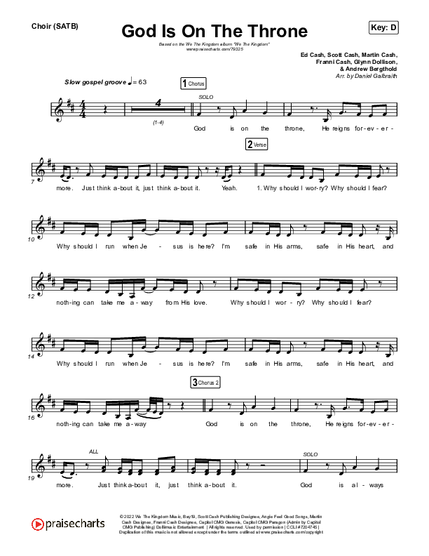 God Is On The Throne Choir Sheet (SATB) (We The Kingdom)
