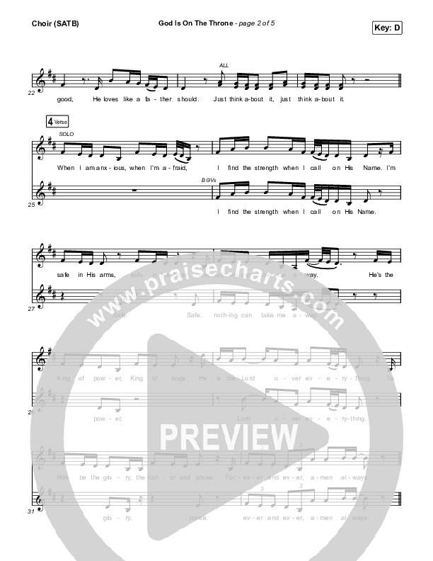 God Is On The Throne Choir Sheet (SATB) (We The Kingdom)