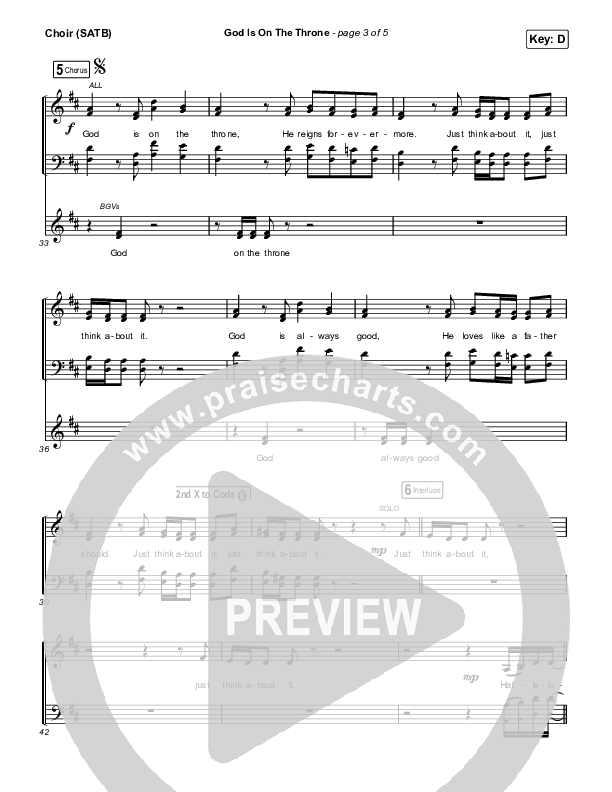 God Is On The Throne Choir Sheet (SATB) (We The Kingdom)