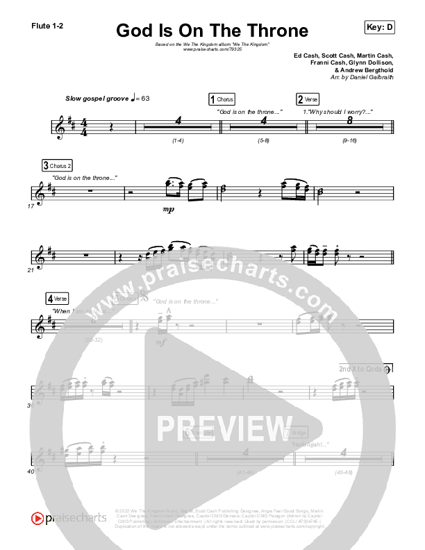 God Is On The Throne Flute 1/2 (We The Kingdom)