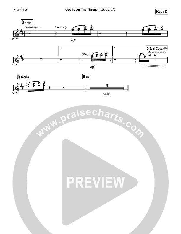 God Is On The Throne Flute 1/2 (We The Kingdom)