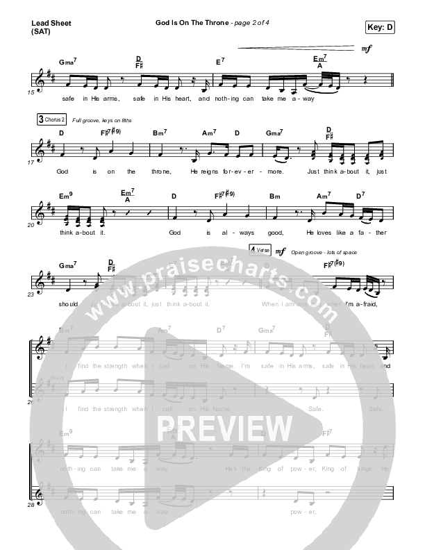 God Is On The Throne Lead Sheet (SAT) (We The Kingdom)