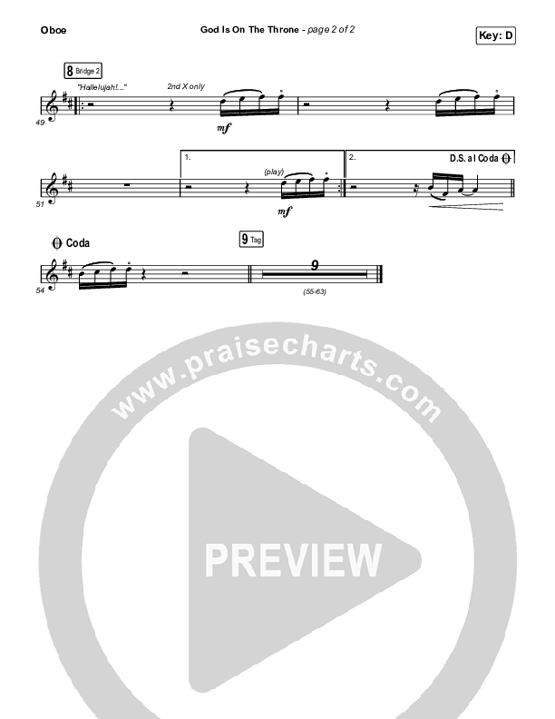 God Is On The Throne Oboe Sheet Music PDF (We The Kingdom) PraiseCharts