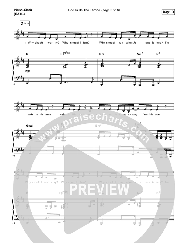 God Is On The Throne Piano/Vocal (SATB) (We The Kingdom)