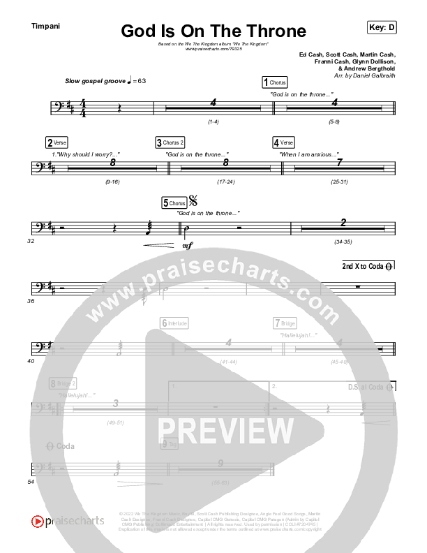 God Is On The Throne Timpani (We The Kingdom)