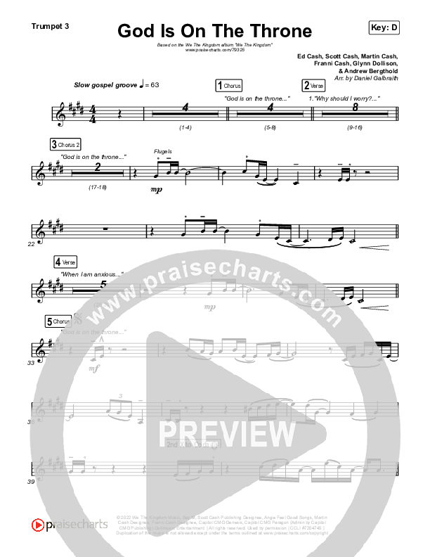 God Is On The Throne Trumpet 3 (We The Kingdom)