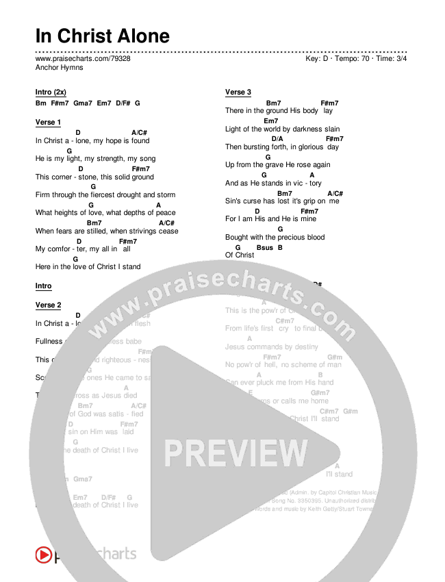 In Christ Alone Chords & Lyrics (Anchor Hymns)