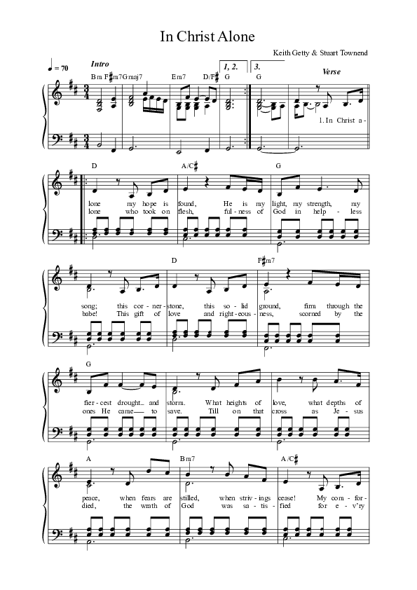 In Christ Alone Lead Sheet (SAT) (Anchor Hymns)