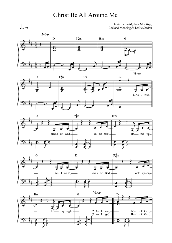 Christ Be All Around Me Lead Sheet (SAT) (Anchor Hymns)