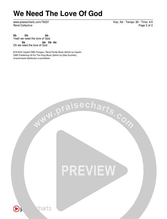 We Need The Love Of God Chords & Lyrics (Rend Collective)