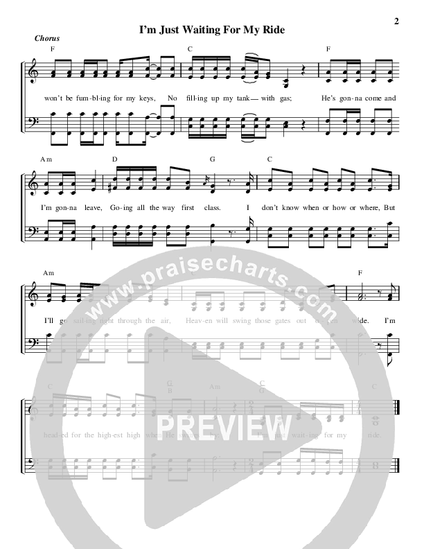 I'm Just Waiting For My Ride Lead Sheet (The Hoppers)