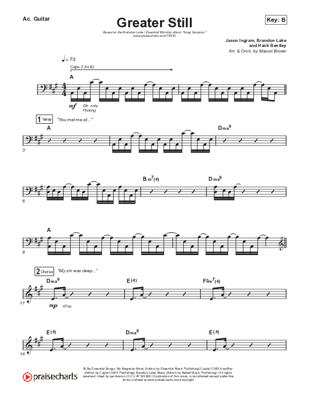 Greater Still Acoustic Guitar (Brandon Lake / Essential Worship)