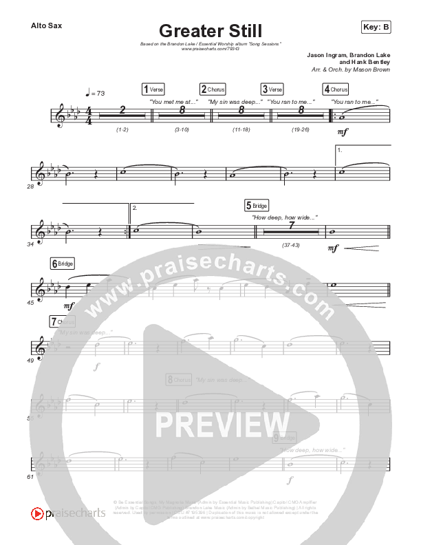 Greater Still Alto Sax (Brandon Lake / Essential Worship)