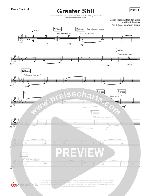 Greater Still Bass Clarinet (Brandon Lake / Essential Worship)
