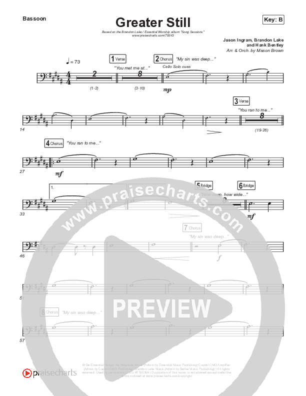 Greater Still Bassoon (Brandon Lake / Essential Worship)