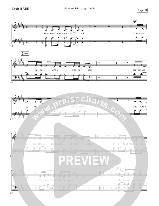 Greater Still Choir Sheet (SATB) (Brandon Lake / Essential Worship)