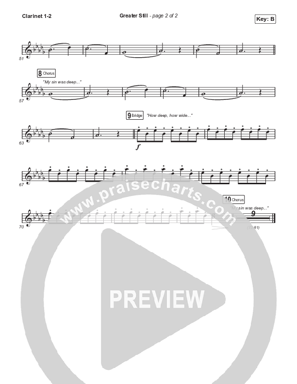 Greater Still Clarinet 1/2 (Brandon Lake / Essential Worship)