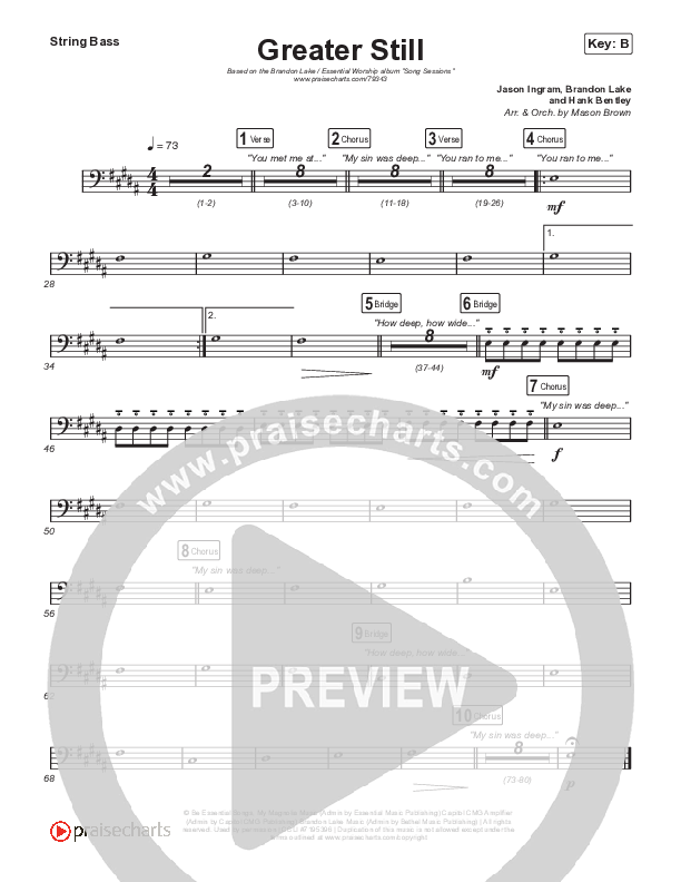 Greater Still Double Bass (Brandon Lake / Essential Worship)