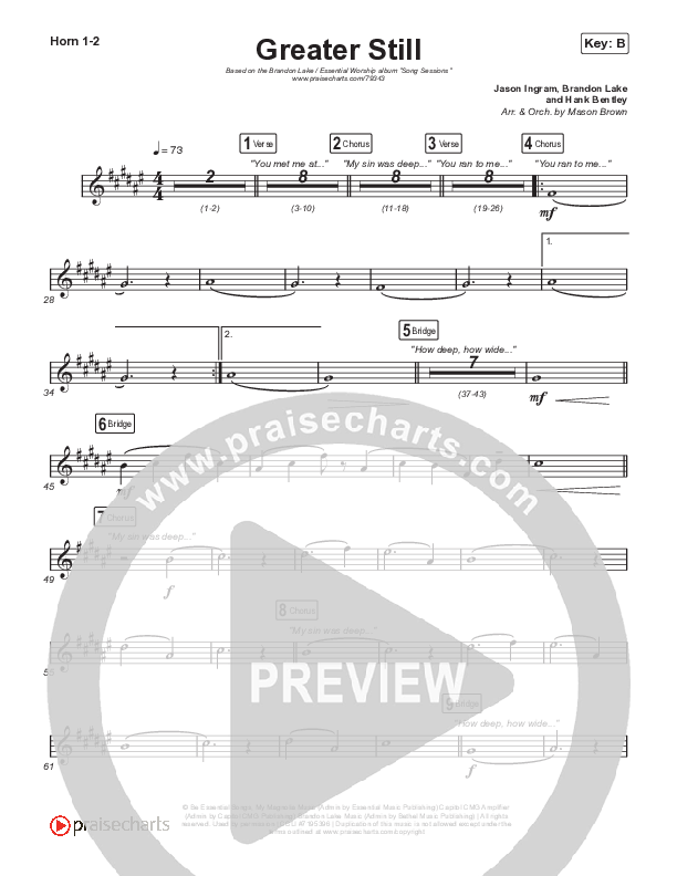 Greater Still French Horn 1/2 (Brandon Lake / Essential Worship)