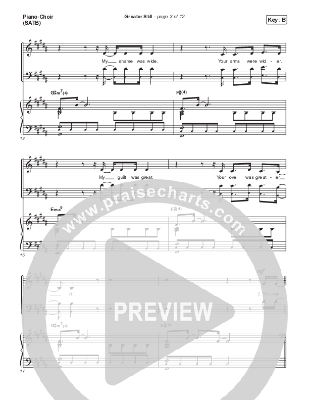 Greater Still Piano/Vocal (SATB) (Brandon Lake / Essential Worship)