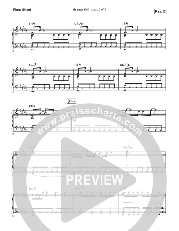 Greater Still Piano Sheet (Brandon Lake / Essential Worship)