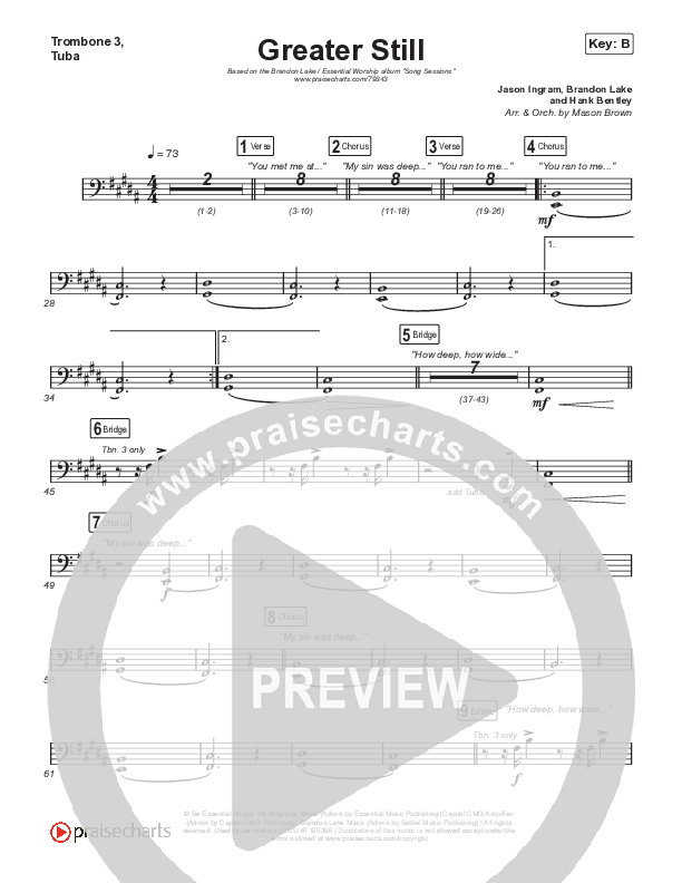 Greater Still Trombone 3/Tuba (Brandon Lake / Essential Worship)