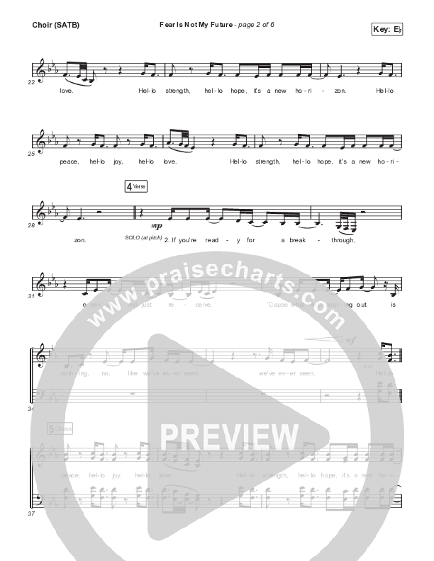 Fear Is Not My Future Choir Sheet (SATB) (Brandon Lake / Essential Worship)