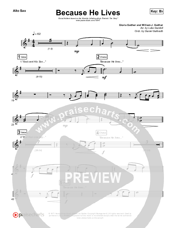 Because He Lives (Choral Anthem SATB) Sax Pack (The Worship Initiative / John Marc Kohl / Arr. Luke Gambill)