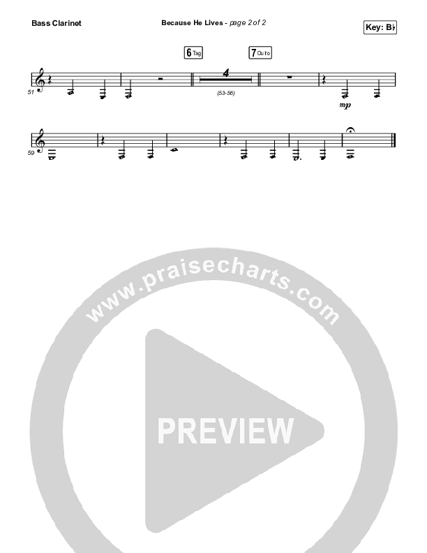Because He Lives (Choral Anthem SATB) Bass Clarinet (The Worship Initiative / John Marc Kohl / Arr. Luke Gambill)