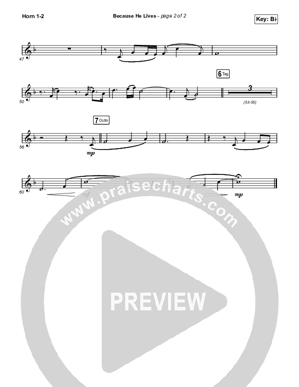 Because He Lives (Choral Anthem SATB) French Horn 1,2 (The Worship Initiative / John Marc Kohl / Arr. Luke Gambill)
