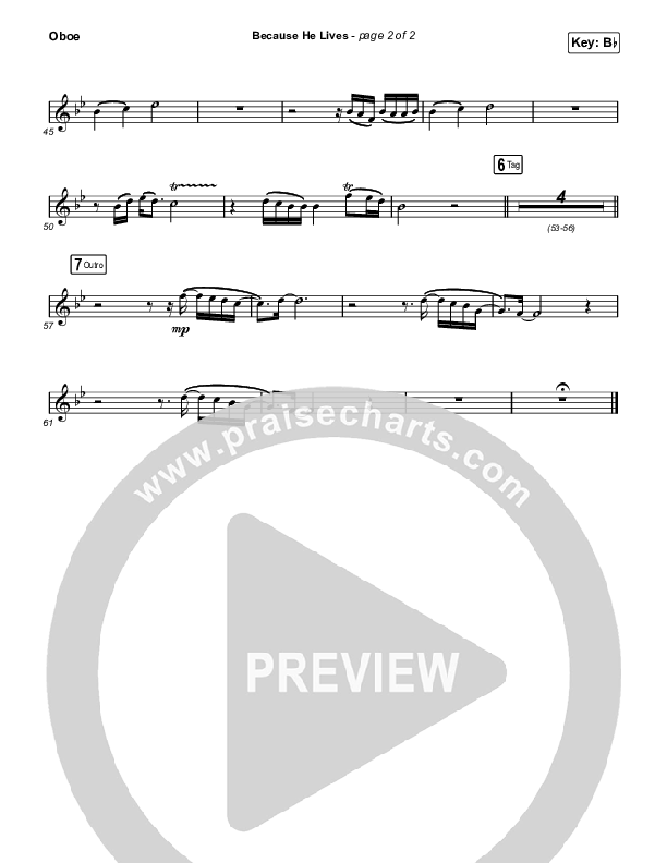 Because He Lives (Choral Anthem SATB) Oboe (The Worship Initiative / John Marc Kohl / Arr. Luke Gambill)
