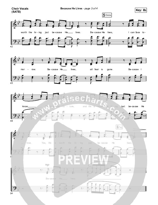 Because He Lives (Choral Anthem SATB) Choir Sheet (SATB) (The Worship Initiative / John Marc Kohl / Arr. Luke Gambill)