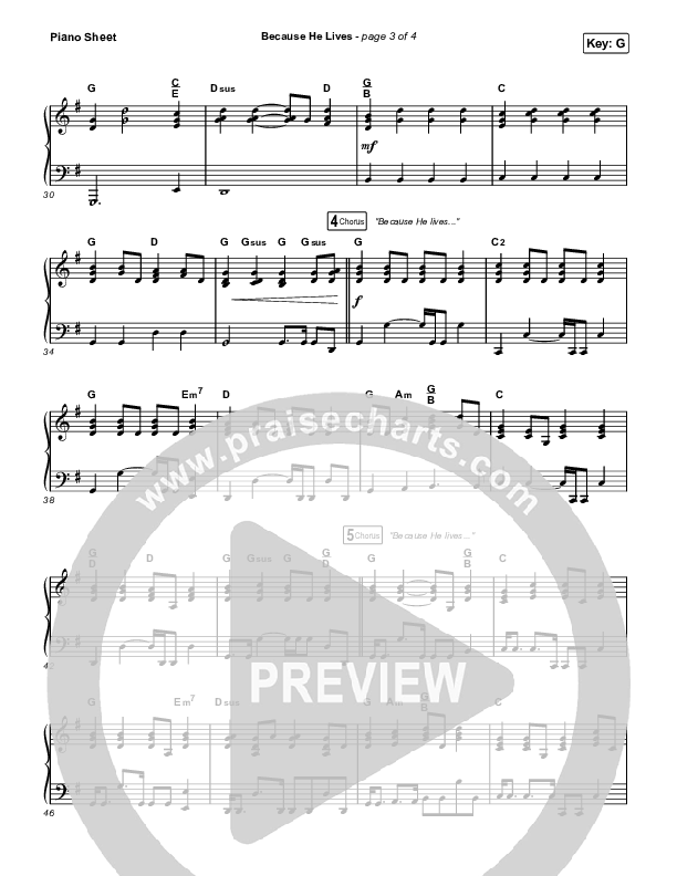 Because He Lives (Worship Choir SAB) Piano Sheet (The Worship Initiative / John Marc Kohl / Arr. Luke Gambill / Arr. Mason Brown)