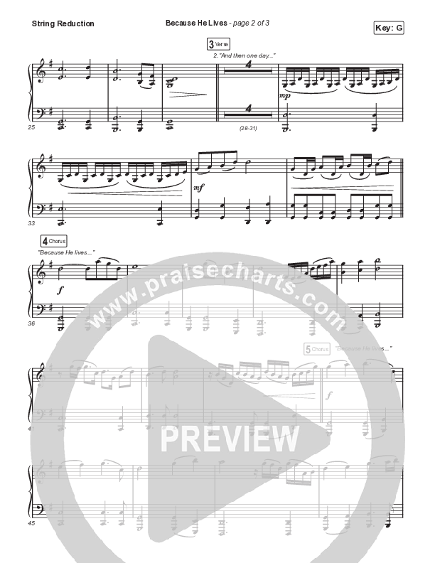 Because He Lives (Worship Choir SAB) String Reduction (The Worship Initiative / John Marc Kohl / Arr. Luke Gambill / Arr. Mason Brown)
