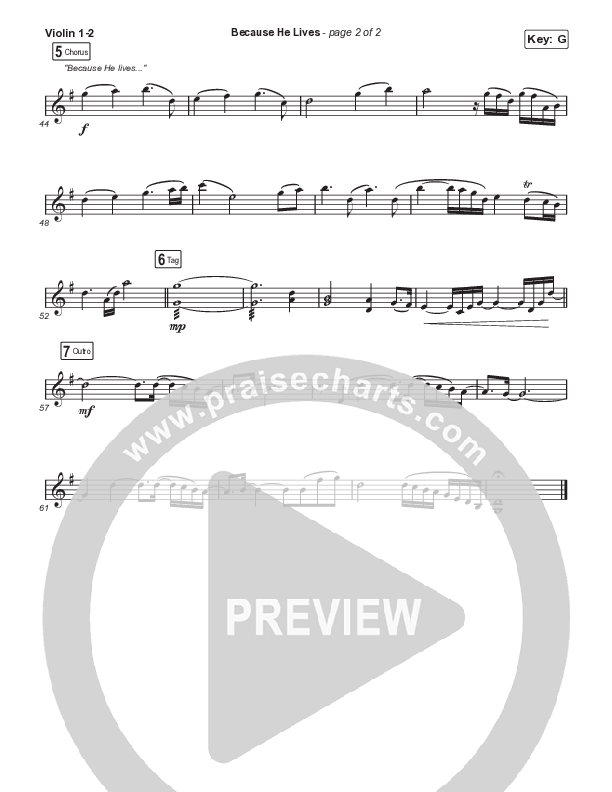 Because He Lives (Worship Choir SAB) String Pack (The Worship Initiative / John Marc Kohl / Arr. Luke Gambill / Arr. Mason Brown)