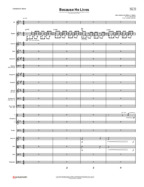 Because He Lives (Unison/2-Part Choir) Conductor's Score (The Worship Initiative / John Marc Kohl / Arr. Luke Gambill / Arr. Mason Brown)
