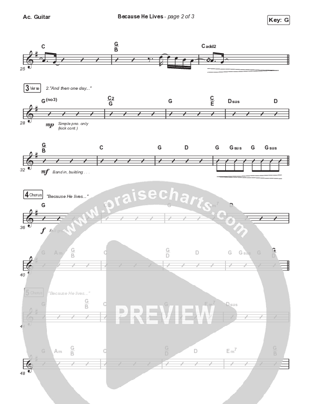 Because He Lives (Sing It Now SATB) Acoustic Guitar (The Worship Initiative / John Marc Kohl / Arr. Luke Gambill / Arr. Mason Brown)