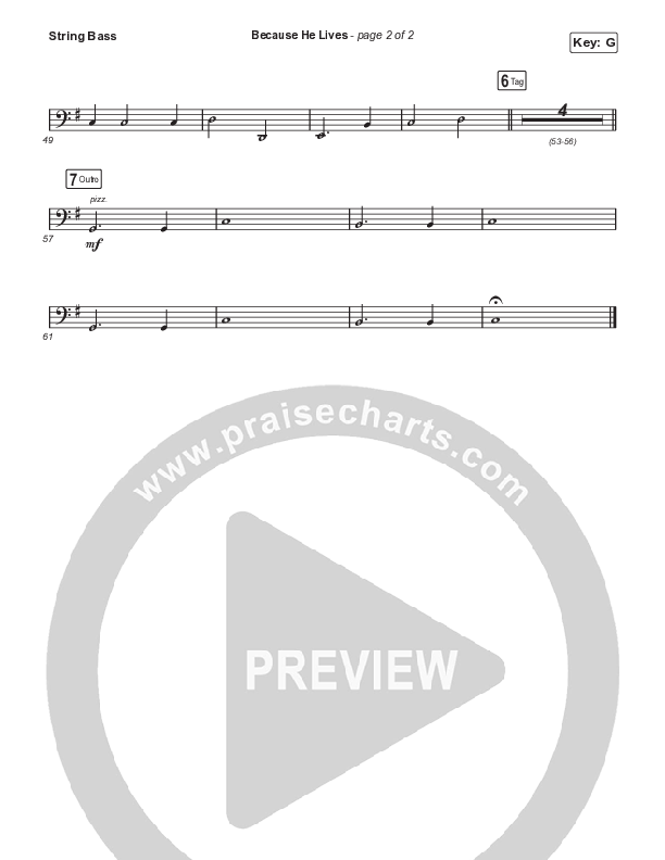 Because He Lives (Sing It Now SATB) Double Bass (The Worship Initiative / John Marc Kohl / Arr. Luke Gambill / Arr. Mason Brown)
