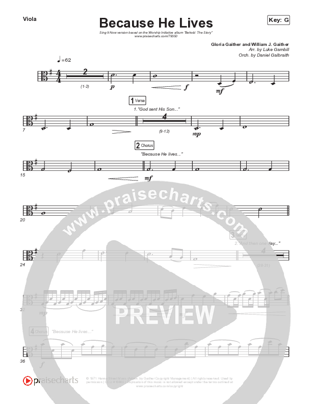 Because He Lives (Sing It Now SATB) String Pack (The Worship Initiative / John Marc Kohl / Arr. Luke Gambill / Arr. Mason Brown)