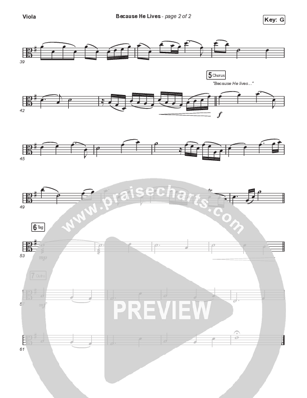 Because He Lives (Sing It Now SATB) Viola (The Worship Initiative / John Marc Kohl / Arr. Luke Gambill / Arr. Mason Brown)