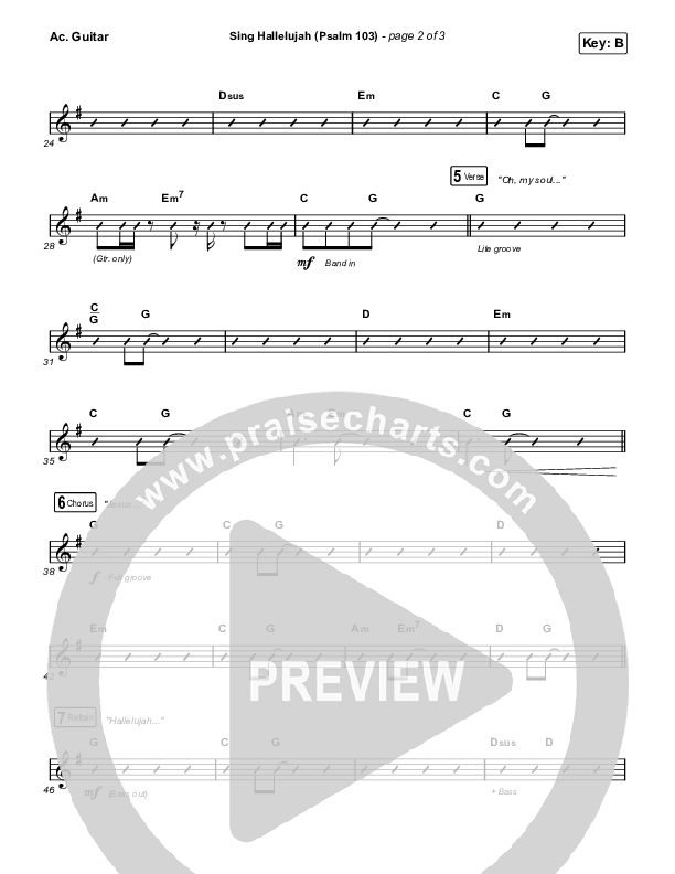 Sing Hallelujah (Psalm 103) Acoustic Guitar (Kingdom Kids / Shane & Shane)